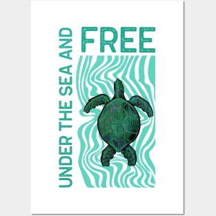 SEA Turtle Love Turquoise - Cute Turtles Quotes Posters and Art